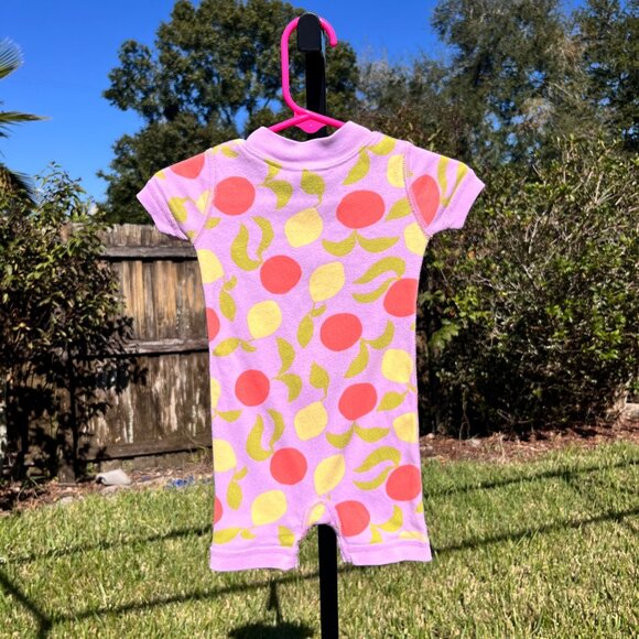 Hanna Andersson HannaJams Sleeper in Citrus Sunshine on Tea Rose Size 0-3mo - Picture 3 of 8